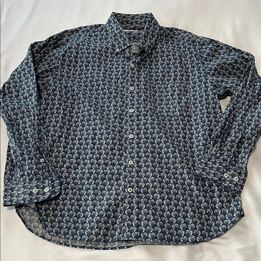Tyler Boe 100% Cotton Pug Print Button Down Shirt